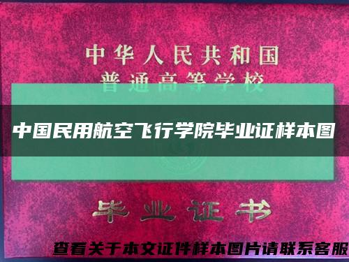 中国民用航空飞行学院毕业证样本图缩略图
