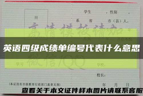 英语四级成绩单编号代表什么意思缩略图