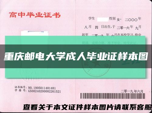 重庆邮电大学成人毕业证样本图缩略图