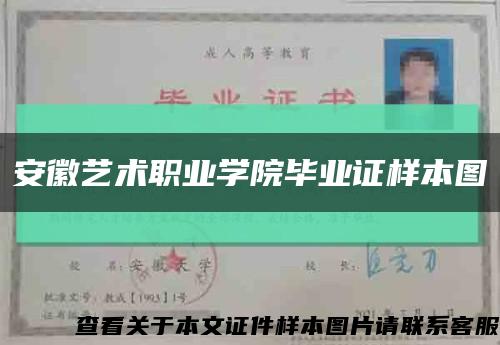 安徽艺术职业学院毕业证样本图缩略图