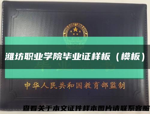 潍坊职业学院毕业证样板（模板）缩略图