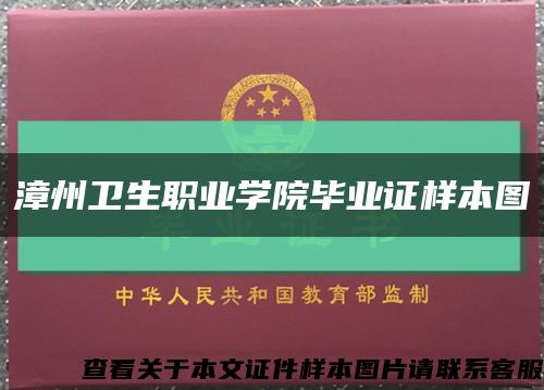 漳州卫生职业学院毕业证样本图缩略图