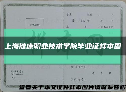 上海健康职业技术学院毕业证样本图缩略图