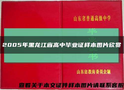 2005年黑龙江省高中毕业证样本图片欣赏缩略图