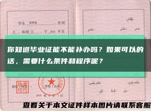 你知道毕业证能不能补办吗？如果可以的话，需要什么条件和程序呢？缩略图