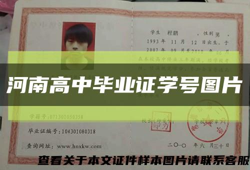 河南高中毕业证学号图片缩略图
