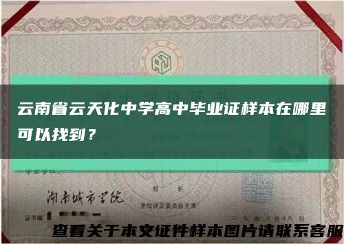 云南省云天化中学高中毕业证样本在哪里可以找到？缩略图