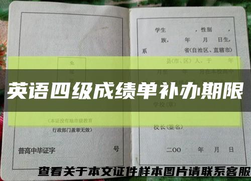 英语四级成绩单补办期限缩略图