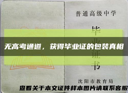 无高考通道，获得毕业证的包装真相缩略图