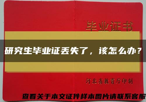 研究生毕业证丢失了，该怎么办？缩略图