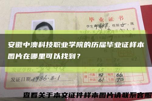 安徽中澳科技职业学院的历届毕业证样本图片在哪里可以找到？缩略图