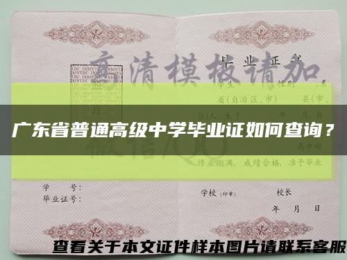 广东省普通高级中学毕业证如何查询？缩略图