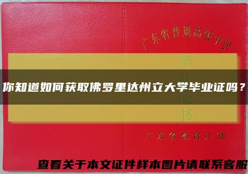 你知道如何获取佛罗里达州立大学毕业证吗？缩略图