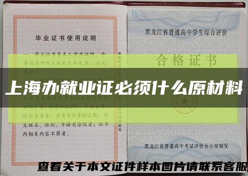上海办就业证必须什么原材料缩略图