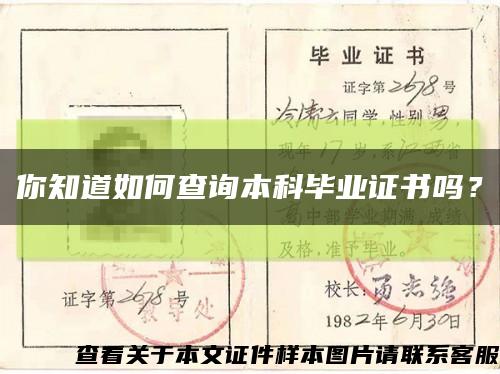 你知道如何查询本科毕业证书吗？缩略图