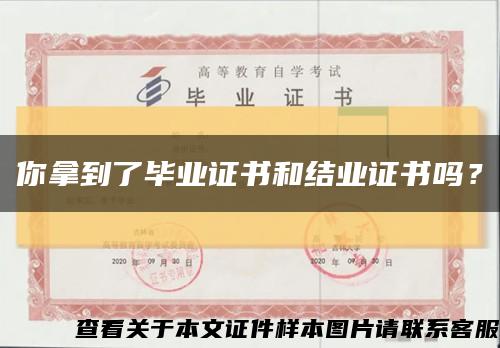 你拿到了毕业证书和结业证书吗？缩略图