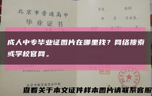 成人中专毕业证图片在哪里找？网络搜索或学校官网。缩略图