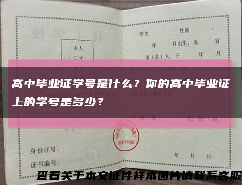 高中毕业证学号是什么？你的高中毕业证上的学号是多少？缩略图