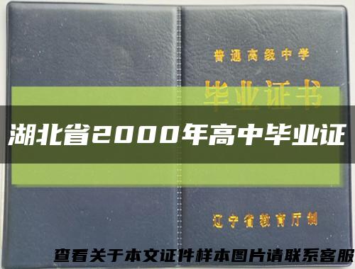 湖北省2000年高中毕业证缩略图