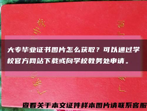 大专毕业证书图片怎么获取？可以通过学校官方网站下载或向学校教务处申请。缩略图