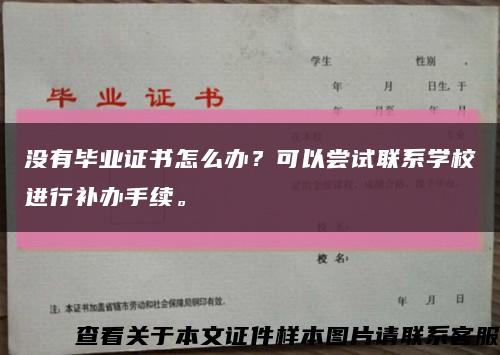没有毕业证书怎么办？可以尝试联系学校进行补办手续。缩略图