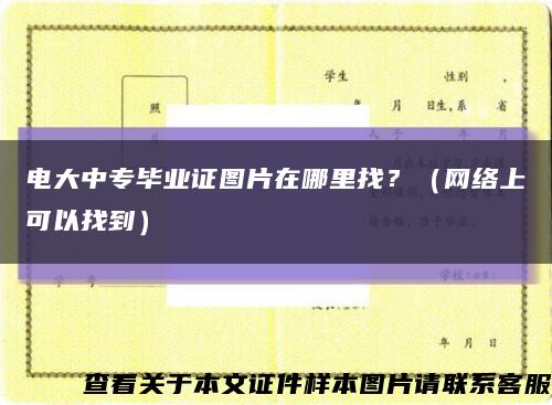 电大中专毕业证图片在哪里找？（网络上可以找到）缩略图
