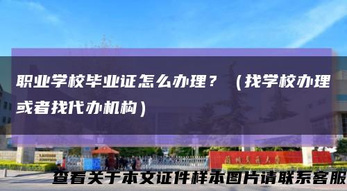 职业学校毕业证怎么办理？（找学校办理或者找代办机构）缩略图