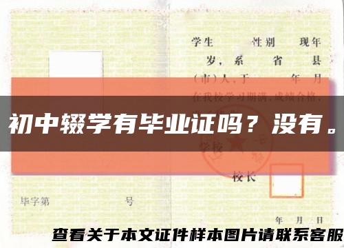 初中辍学有毕业证吗？没有。缩略图