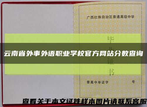 云南省外事外语职业学校官方网站分数查询缩略图