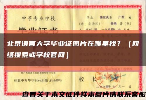 北京语言大学毕业证图片在哪里找？（网络搜索或学校官网）缩略图