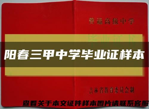 阳春三甲中学毕业证样本缩略图