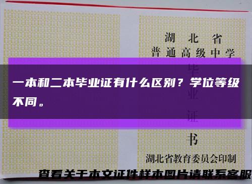 一本和二本毕业证有什么区别？学位等级不同。缩略图