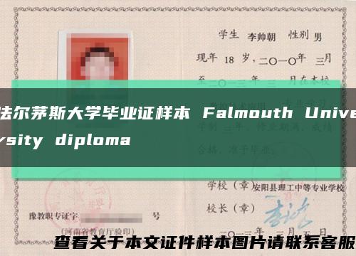 法尔茅斯大学毕业证样本 Falmouth University diploma缩略图