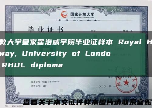伦敦大学皇家霍洛威学院毕业证样本 Royal Holloway, University of London RHUL diploma缩略图