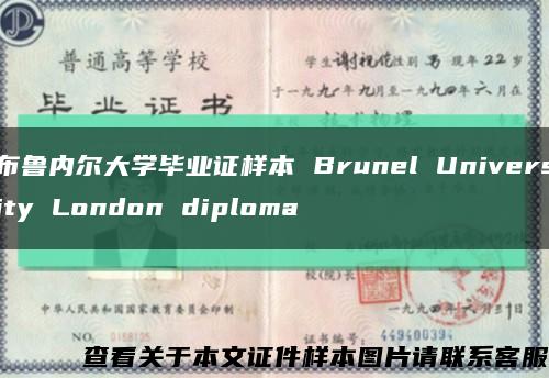 布鲁内尔大学毕业证样本 Brunel University London diploma缩略图