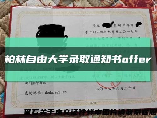 柏林自由大学录取通知书offer缩略图