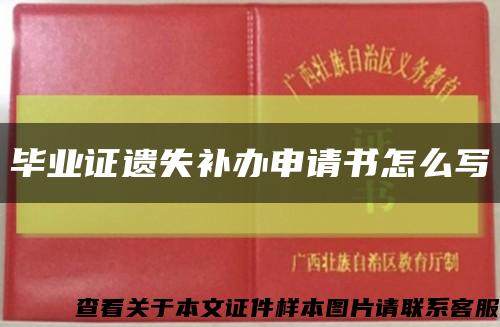 毕业证遗失补办申请书怎么写缩略图