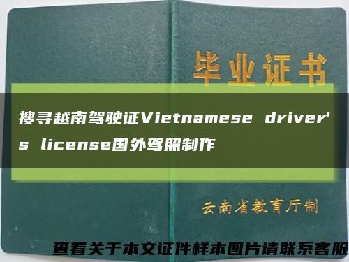 搜寻越南驾驶证Vietnamese driver's license国外驾照制作缩略图