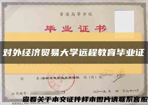 对外经济贸易大学远程教育毕业证缩略图