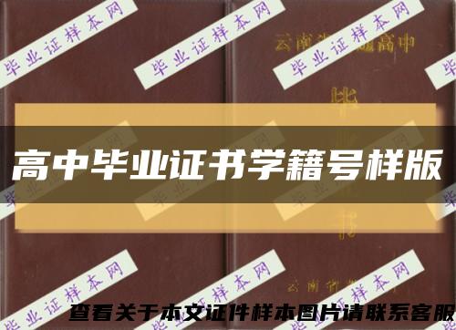 高中毕业证书学籍号样版缩略图