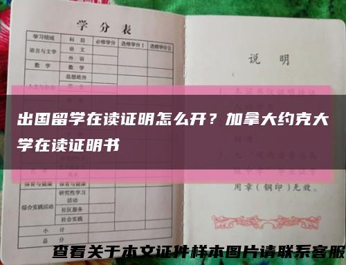 出国留学在读证明怎么开？加拿大约克大学在读证明书缩略图