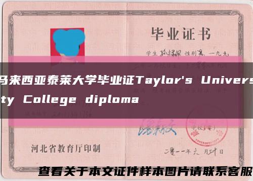 马来西亚泰莱大学毕业证Taylor's University College diploma缩略图