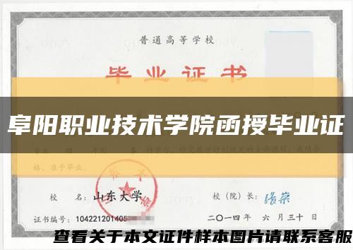 阜阳职业技术学院函授毕业证缩略图