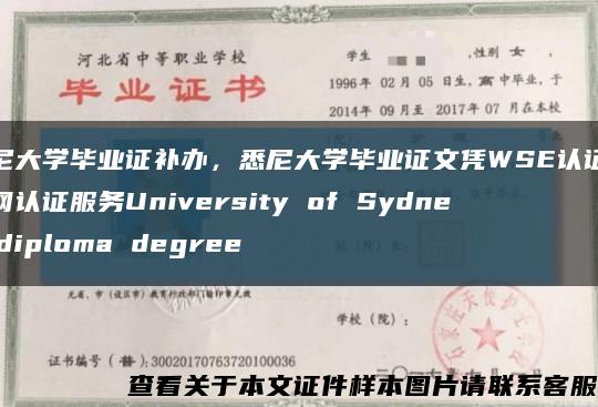 悉尼大学毕业证补办，悉尼大学毕业证文凭WSE认证留信网认证服务University of Sydney diploma degree缩略图