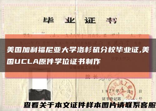 美国加利福尼亚大学洛杉矶分校毕业证,美国UCLA原件学位证书制作缩略图