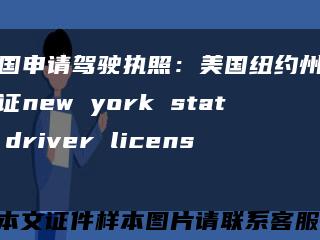 美国申请驾驶执照：美国纽约州驾驶证new york state driver license缩略图
