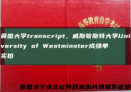 英国大学transcript，威斯敏斯特大学University of Westminster成绩单实拍缩略图