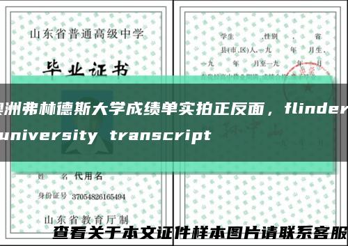 澳洲弗林德斯大学成绩单实拍正反面，flinders university transcript缩略图