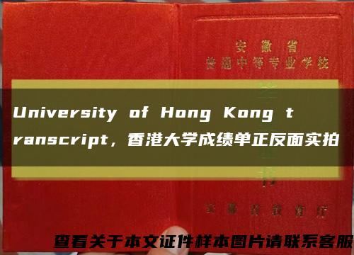 University of Hong Kong transcript，香港大学成绩单正反面实拍缩略图