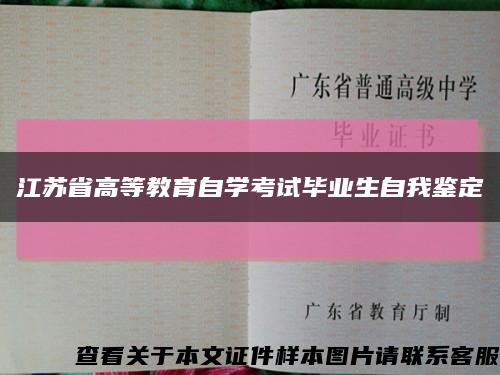 江苏省高等教育自学考试毕业生自我鉴定缩略图